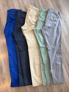 Men's Banana Republic and Gap Chinos: royal blue, navy, Khaki, Sage, Gray color